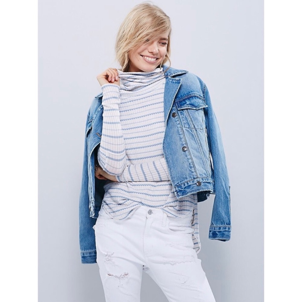 FREE PEOPLE | Stripped Kristina Turtleneck Top